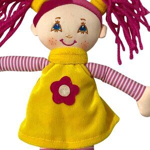 Vintage 90s Fickled Felicity Cloth Doll Girl Pink Hair Blue Eyes Smiling Face